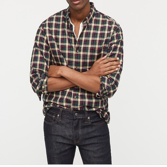 J.Crew Mens Brushed Twill Shirt in Plaid - Picture 2 of 5